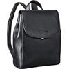 STILORD 'Hazel' Zainetto Elegante Donna Zaino in Pelle Daypack Vintage Zaino Porta PC 13,3 Pollici Piccolo Zaino Casual Zaini da Viaggio in Cuoio Autentico, Colore:nero