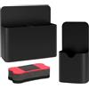 MoKo 2PZ Porta Oggetti Magnetico，Portapenne per Lavagna Magnetica con 2 Pennarelli e 1 Cancellino Magntico Lavagna Organizzatore per Lavagna Bianca, Frigorifero, Superficie in Metallo, Nero