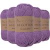 Utopia Crafts Re-Cotton Filato DK, 5x100g 750m, 80% Cotone Riciclato 20% Poliestere Riciclato, Certificato OEKO-TEX, Maglia e Uncinetto, Berretto, Sciarpa, Cardigan, Amigurumi, Mauve