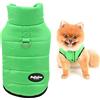SMALLLEE_LUCKY_STORE Piumino invernale per animali domestici, foderato in pile con anello a D, per cani di piccola taglia, gatti, cuccioli, chihuahua Yorkie, vestiti caldi e freddi, verdi, S