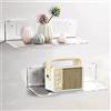 Dantolo 2 Pezzi Mensole da Muro, Mensola Adesiva da Parete Senza Foratura Muro Moderne Trasparenti per Bagno Camera Cucina Libreria Cameretta Con Fermacavi Espandi Facilmente Lo Spazio Della Parete