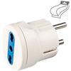 ECOVA ADATTATORE DA SPINA ITALIANA 16A A SCHUKO BIANCO -ECO30037