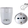 ECOVA PRESA VOLANTE UNEL SCHUKO 16A E BIPASSO 10A/16A BIANCA -ECO30019