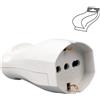 ECOVA PRESA VOLANTE UNEL SCHUKO 16A E BIPASSO 10A/16A BIANCA -ECO30185