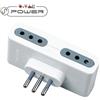V-TAC ADATTATORE MULTIPLO BIPASSO 10A 4 PRESE 10ABIANCA -LED8725