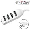 V-TAC MULTIPRESA BIPASSO 4 POSTI BIPASSO MULTIVT-LED8707