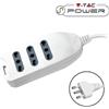 V-TAC MULTIPRESA BIPASSO 3 POSTI BIPASSO MULTIVT-LED8706