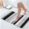 Homaxy - Tappetino da bagno antiscivolo, in microfibra ad alta peluria, morbido, assorbente, lavabile, per il bagno - 50 x 80 cm, nero/grigio