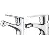 Ibergrif Miscelatore Monocomando Bagno con Flessibili Acqua Calda Fredda 3/8 Pollici da 40 cm & M15057 Star, Miscelatore Bidet Bagno Monocomando, Bidè per Lavabo, Cromo, Argento