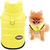 SMALLLEE_LUCKY_STORE Piumino invernale per animali domestici, foderato in pile con anello a D, per cani di piccola taglia, gatti, cuccioli, chihuahua Yorkie, vestiti caldi e freddi, giallo, L