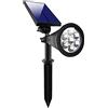 Damastoreitalia Faretto a led con pannello solare da esterno per giardino orientabile 3w 200 lumen luce con picchetto lampada proiettore spot (3W - luce calda - solare)