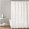 Lush Decor, Tenda da doccia in poliestere con fiori arricciati, bianco, 183 x 183 cm