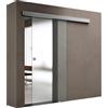 doporro Porta Scorrevole in Vetro 102.5x205cm, Porte Scorrevoli con Sistema Softclose in Vetro Satinato con Maniglia Rotonda per Bagno Cucina Studio Ufficio, Amalfi TS12-1025SC VSMG