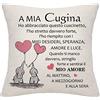 Bommex A MIA CUGINA Regalo di cugina per copriletto di cuscino per donna regalo di compleanno di cugina regalo di natale(A MIA CUGINA)