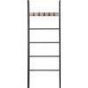 HOOBRO Portasciugamani, Portasalviette Bagno, Porta Asciugamani con 5 Staccabile Ganci, 60 x 2 x 177cm, per Asciugamani, Vestiti o giornali, Stabile, Greige e Nero EBG60CJ01