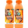 Garnier Fructis Shampoo Hair Food Papaya Azione Riparatrice per Capelli Danneggiati Formula Detergente e Vegana con Ingredienti 96% di Origine Naturale - 2 Flaconi da 350ml