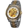 FORSINING Orologi meccanici per uomini incisione automatica impermeabile scheletro orologio da polso