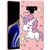 ZhuoFan Cover Samsung Galaxy Note 9, Custodia Cover Silicone Rosa con Disegni Ultra Slim TPU Morbido Antiurto 3D Cartoon Bumper Case Protettiva per Samsung Galaxy Note 9, Unicorno