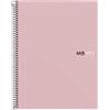 Miquelrius - Quaderno A5 spirale, 80 fogli in 1 colore, Carta 90 g/m² extra opaca, A righe 7 mm, Copertina in cartone rigido plastificato, 2 fori, Prodotto in Spagna, Notebook The Original, Sabbia