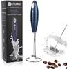 STYLANCE Frullino montalatteMontalatte Schiumatore Cappuccinatore per Latte Schiumalatte, Cappuccino, Grigio, Compresa Staffa, Esclusa Batteria (Blue)