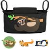 GLÜCKSWOLKE Borsa Passeggino Piccola - 12 Motivi I Organizer per Carrozzina Neonato I Portaoggetti con Dispenser per Salviette I Universale Organizzatore Bambini I Motivo Bradipo (colore nero)