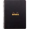 RHODIA 119910C - Quaderno a spirale (rilegatura integrale) NERO - A5+ 16 x 21 cm- Quadretti piccoli - 160 pag. staccabili Perf. 6 Trous - Carta Clairefontaine 90g/m² - COPERTINA in polipropilene- Rhodiactive