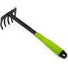 Mivos Rastrello a Mano in Acciaio per la Cura del Giardino Balcone Orto - Piccolo Rastrellino da Giardinaggio con 5 Denti e Manico Ergonomico - Larghezza di Lavoro 85 mm