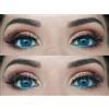GLAMLENS Lenti a contatto colorate blu Verona Blue - mensili - con porta lenti a contatto - blu naturali in silicone idrogel - 2 pezzi - DIA 14,20 - senza correzione 0.00 diottrie