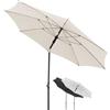 doppler ombrellone Rethink Ø 200 cm, Naturale, balcone, copertura, UV 50+ | Ombrellone tondo giardino e balcone, 100% poliestere riciclato, apertura manuale, inclinabile e regolabile in altezza