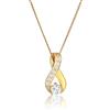 Elli Collana con Pendente da Donna In Oro Giallo 14K con Topazio Bianco, 45 Cm