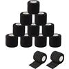 EZ Tattoo Grip Tape- 12pezzi (5cmx4.5m) Benda Autoadesiva per il Gonfiore della Distorsione del Polso e della Caviglia, Nastro per Tubo di Presa del Tatuaggio per Macchina del Tatuaggio(Black)