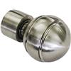 Gardinia 2 Terminali Tondi per Bastoni per Tende, Metallo, Effetto Acciaio Inox, per Tende Tecniche Ø 19 mm, 2 unità
