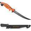 SkyFox Coltello Per Sfilettare Pesce Acciaio Inox con AFFILA, 20 cm Affilata Coltello Professionale Da Cucina, Coltello Sopravvivenza Multiuso, Impugnatura Ergonomica Coltello da Caccia