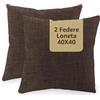 SoNiT home decor SONIT - Federe Cuscini Divano 40x40 - Copricuscini Per Divano Salotto e Camera - 2 Pezzi 40x40 cm - Copri Cuscino Made In Italy - Federe Cuscini Marrone