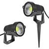 damastoreitalia Faretto a led cob da esterno per giardino orientabile 5w 660 lumen luce con picchetto lampada proiettore spot (Bianco freddo 6500K)
