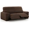 MAXIFUNDAS FUNDAS DE SOFA & CHAISE LONGU Maxifundas - Vega, Copridivano relax 3 posti, con 2 alza piedi, marrone