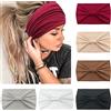 Kavya 6 Pezzi Fasce Per Capelli Donna, Larga Fascia Capelli Elastici Stampa Boho Alla Moda Stampa Floreale Accessori Capelli Per Lavoro Quotidiano Yoga (Rosso)