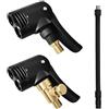 LbsAMP 2 Pezzi Connettore Valvola Pneumatica, Ugello Gonfiabile Universale Ottone Valvola di Gonfiaggio Pneumatico per Auto Tubo di Prolunga Adatto Gonfiaggio Bici Moto Pneumatico