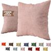 SoNiT home decor SONIT - Federe Cuscini Cipria 40x40 cm, Set 2 Federe Divano in Cotone Loneta con Cerniera Nascosta, Copri Cuscini Decorativi per Letto e Divano, Fodere Resistenti e Lavabili Arredo Casa