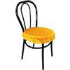 Russo Tessuti Set 6 Cuscini Sedie Rotondi Cucina Coprisedia Elastici Imbottiti Tinta Unita-Giallo