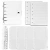 DY.2ten Set di quaderni ricaricabili A7 con copertina - 6 fori in PVC copertina per raccoglitore + 90 fogli (180 pagine) di carta foderata + 4 tasche A7 con chiusura lampo + righello