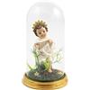 DRW Bambino Gesù in Fanal in Vetro di Resina Dipinto a Mano 15 cm