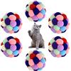 Zimoer 6 Palline per Gatti con Campan Colorato Palline Interattive per Gatti Peluche palla gatto interattiva gatto Palla colorate gatto Palla Peluche--Diametro: 4,5 cm