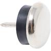 Adsamm® / 32 x scivoli in metallo con chiodo e pad ammortizzante / argento / Ø 20 mm / tondi / puntali in metallo nichelato con cuscinetto in PVC / piedini protettivi per arredi Adsamm® Quality