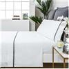 COTTON ARTean Set di lenzuola Vainica bianco per letto da 200 x 190/200. 100% cotone percalle 200 fili.
