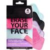 ERASE YOUR FACE Danielle Creations - Confezione multipla di 4 panni struccanti riutilizzabili ecologici e riutilizzabili
