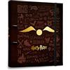 Grupo Erik: Raccoglitore A4 Harry Potter, Raccoglitore a 2 anelli con elastico e copertina rigida in cartone, 32 x 27 cm, Cartellina portadocumenti A4, Raccoglitore ad anelli Harry Potter