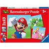 Ravensburger - Puzzle Super Mario, Idea Regalo per Bambini 5+ Anni, Gioco Educativo e Stimolante, 3 Puzzle da 49 Pezzi