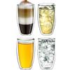Creano Tazza thermos a doppia parete 250ml DG-SH, adatta anche per mani piccole, bicchieri a doppia parete per cappuccino, caffè, tè, latte Set 09: 4x 250ml Sh 4 pezzi (confezione da 1)