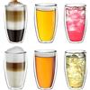 Creano Tazza thermos a doppia parete 250ml DG-SH, adatta anche per mani piccole, bicchieri a doppia parete per cappuccino, caffè, tè, latte Set 10: 6x 250ml Sh 6 pezzi (confezione da 1)